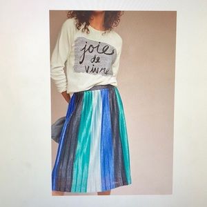 NWT Anthropologie Maeve Pleated Skirt Blue Size S